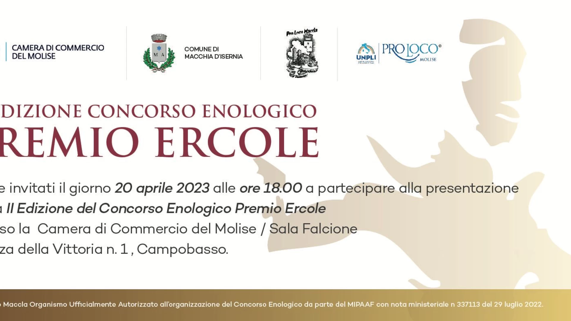 Concorso enologico Macchia d’Isernia premio Ercole, a Campobasso domani la presentazione dell’evento.